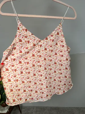 Floral Print Tank Top Orange Size M thumbnail 7