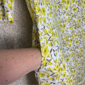 Imperfect yellow floral pocket dress vneck pointed collar lined‎ bright bohemian thumbnail 11