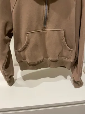 Half zip up hoodie Medium Brown thumbnail 3