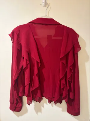 Lulu’s Red Flutter Top thumbnail 2