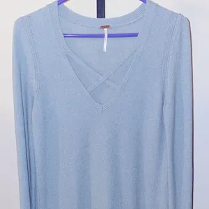 Free People Waterfall Crisscross Hi Lo Tunic Sweater Size Medium thumbnail 3