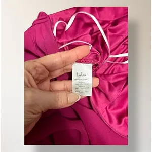 Lulus Heavenly Hues M Magenta Maxi Dress‎ Deep V Side Slit Formal Homecoming thumbnail 9