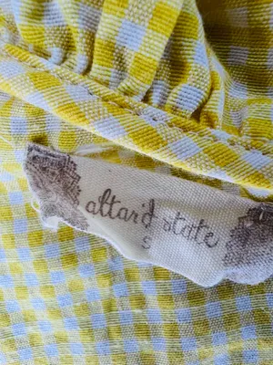 Altar'd State Yellow Gingham One-shoulder Short Dress thumbnail 3