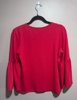 SHEIN Women’s Red Bell-Sleeve Top Small thumbnail 4