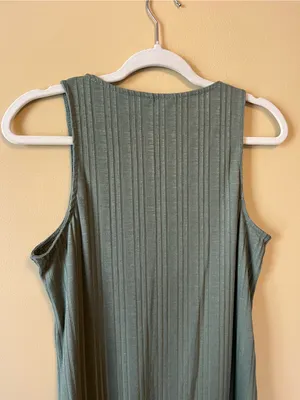Splash Olive Green Ribbed Button-Front Dress thumbnail 5