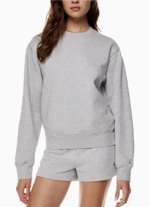 Aritzia Tna Sweatshirt CozyAF Fleece 2 Heather Grey Oversized Crewneck Pullover thumbnail 1