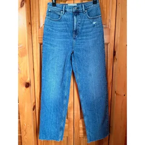 Everlane The Way-High Jean 27L Distressed Raw Hem Straight Leg Blue Denim 27 L thumbnail 9