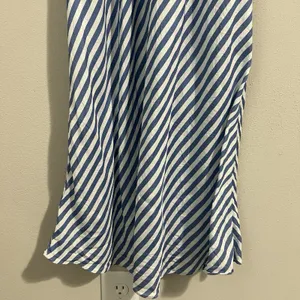 J. Crew Gwyneth Slip Midi Dress Women's 2 Cupro Blend Blue White Striped V-Neck thumbnail 8