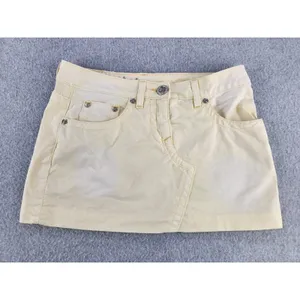 Vintage 90s y2k skirt Bebe‎ Butter Yellow mini micro rhinestone SZ 26 Waist 30" thumbnail 5