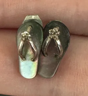 Silver Flip Flop Earrings thumbnail 1