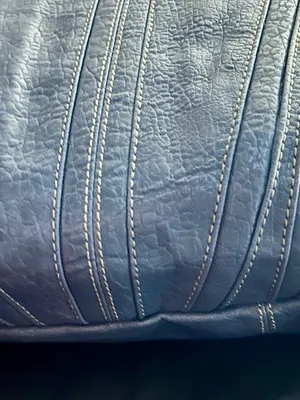 Nine West Large Textured Blue Shoulder Tote with Decorative Stitching thumbnail 8