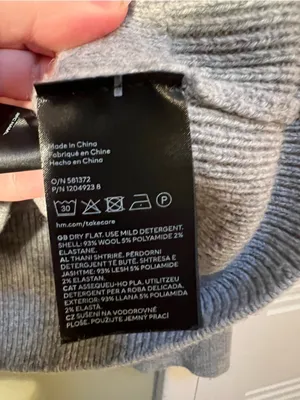 H&M Women's Sz Small Gray Melange Wool-Blend Mock-Turtleneck Sweater Wide Sleeve thumbnail 11