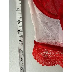 NWT Auden Red Lace Corset Bra Top thumbnail 6