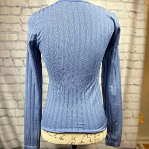 Free People Lucky You Layering Scoop Neck Top Blue M/L thumbnail 9