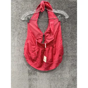 Free People Halter Top Womens Medium Raspberry Pink OB1500111 Boho‎ Festival New thumbnail 2