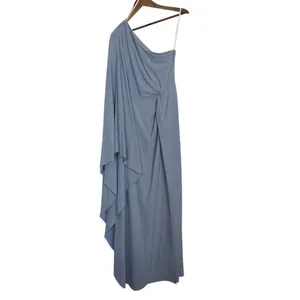 Halston Heritage Ariella Powder Blue One Shoulder Cape Sleeve Gown Size 4 NWT thumbnail 5