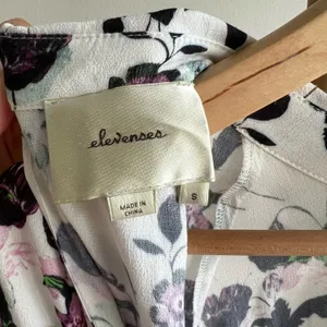 Anthropologie Elevenses Floret Romper White Purple 3/4 Sleeve Size S thumbnail 13