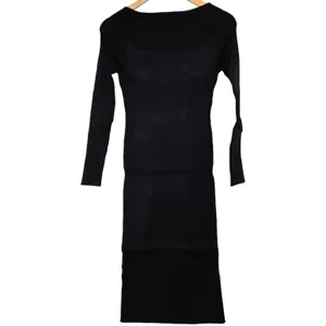 AREA STARS Black‎ Ribbed Knit Square Neck Long Sleeve Sweater Dress XS thumbnail 2
