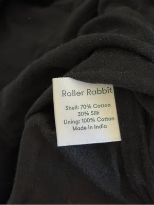 Roller Rabbit Tiered Cotton Silk Blend Dress Size Small Black Long Sleeve thumbnail 9
