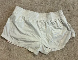 Free People Movement white shorts w/pink stitching thumbnail 4