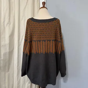 BloomChic Gray Patterned Crewneck Pullover Relaxed Fit‎ Women Sweater Size 18-20 thumbnail 5