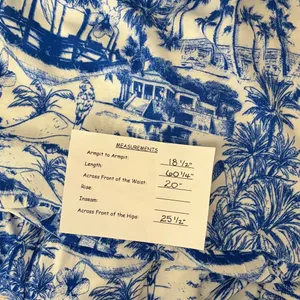 By ANTHROPOLOGIE Jasmine Tiered Cover-Up Dress Maxi Tropical Toile Blue Medium‎ thumbnail 13