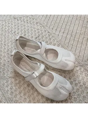 Jeffrey Campbell "Thalion" Mary Jane Tabi Flats in White thumbnail 2