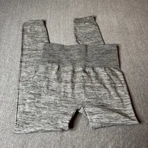 ONESONE Womens XL 1X‎ Plus Size Seamless Marled Grey Leggings Activewear thumbnail 1