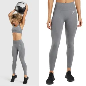 Gymshark Vital Seamless 2.0 Leggings In Smokey Grey Marl Size Medium thumbnail 2