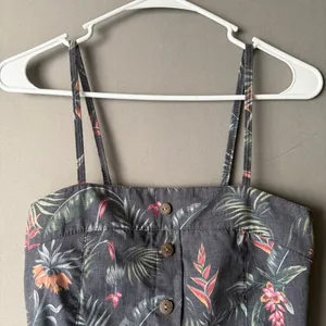 South to South sz S gray pink floral‎ tank top thumbnail 2
