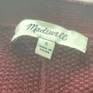 Madewell Women Burgundy Red‎ V-Neck Button Front Cardigan Sweater Size S thumbnail 3
