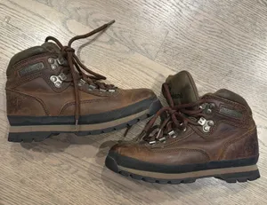 Timberland Vintage Brown Leather Ankle Boots euro Hiker 95310 Size 6 90s thumbnail 1