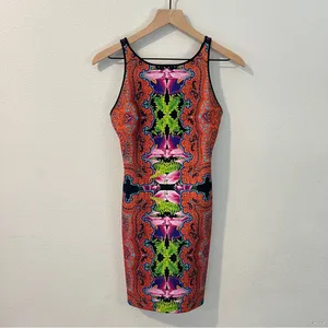 Revolve Clover Canyon Orchid Trip Neoprene Dress Sleeveless Mini Paisley‎ thumbnail 2