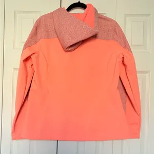 FreeTech Size Large Bright Orange Pink Waterproof Zip Up Pockets Jacket thumbnail 4