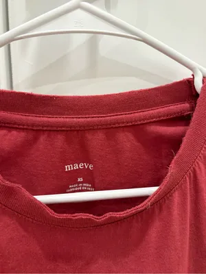 Maeve Red Short-Sleeve Tee with Yellow Pretzel Graphic Size XS thumbnail 3