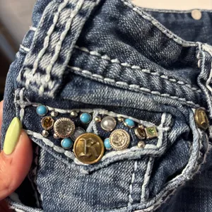 Rock & Roll Cowgirl Jeans Women Size 29x34 Low Rise Bootcut Studded‎ Embroidery thumbnail 4