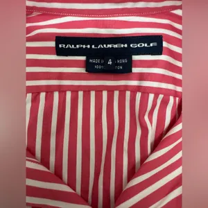 Ralph Lauren Golf Sleeveless Button Up Pink and White Candy Stripe Women's 4 thumbnail 4