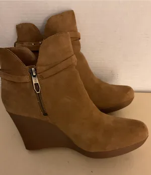 UGG Women's chestnut brown suede platform wedge wedge boots US 8.5 thumbnail 1