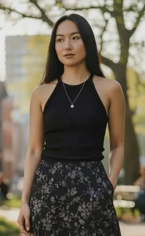 Madewell Womens Black Ribbed Cutaway Crewneck Tank thumbnail 1
