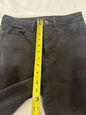 American Eagle Super Hi-Rise Jegging - Black Distressed -Size 6 thumbnail 8