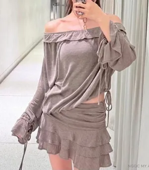 ZARA Mini Ruffle Skirt thumbnail 1