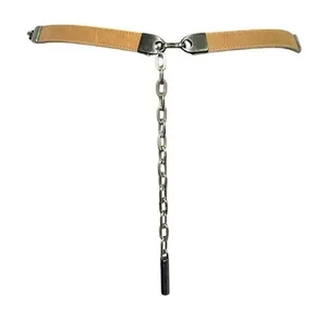 Elite Tan Faux Leather Skinny Chain Belt Turquoise Stone Western Boho Small‎ thumbnail 1