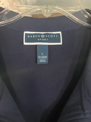 Karen Scott Sport Blue Zip Up Tunic Jacket Size Large thumbnail 2