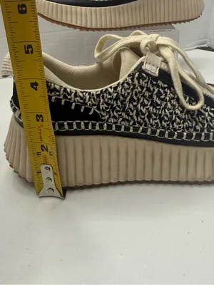 Dolce Vita Dolen Platform Sneakers in Black and White Woven Fabric size 9 thumbnail 13