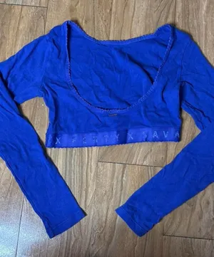 Savage X Fenty Royal Blue and Red Cropped Top thumbnail 1