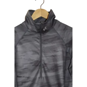 Under Armour Quarter Zip Pullover Women Grey Camo Good Thumbhole Athletic thumbnail 3