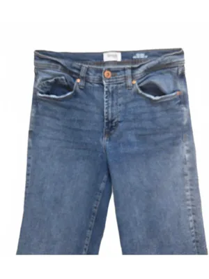 Kensie The Kaya High Rise Wide Leg Jeans blue raw frayed hem size 6 Casual thumbnail 5