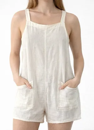 women’s cotton Overalls Romper medium thumbnail 1