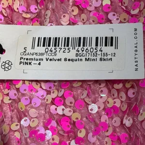 NASTY GAL Premium‎ Velvet Pink Sequin Mini Skirt Size 0 - New With Tags thumbnail 7