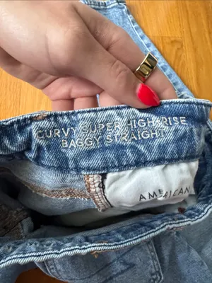 American Eagle Outfitters Curvy Baggy Straight Leg Jeans thumbnail 3